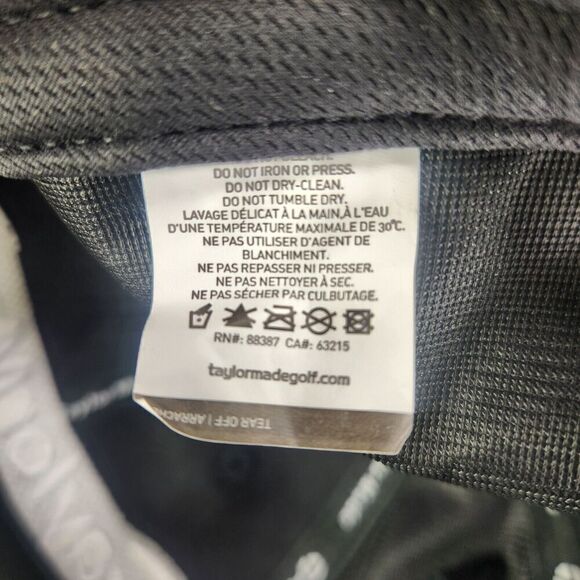 Taylor Made Golf Hat Cap Strap Back Black Logo Sports Mens Brand Advertising PGA - Picture 10 of 11